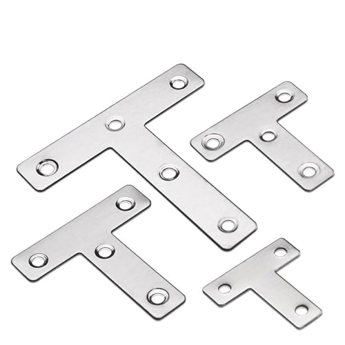 Regalhalterungen, 40 Stück T-Eckstreben, T-Halterungsverbinder, 40/50/60/80 mm, T-Form, flache Ausbesserungsplatten, Befestigung von Reparaturplatten(80t(40pcs)) von LZTDSBX