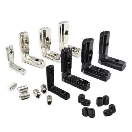 Regalhalterungen, 50 stücke Innen Versteckte Ecke Halterung L-Typ Interne Anschlüsse mit Schrauben(20-m5 Black) von LZTDSBX