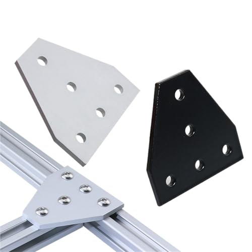 Regalhalterungen, Starke Eckwinkelhalterung Verbindungsfugenleiste for V-Slot-Aluminiumprofil 2020 3030 4040 4545 mit 5 Löchern(30s 6pcs Black) von LZTDSBX
