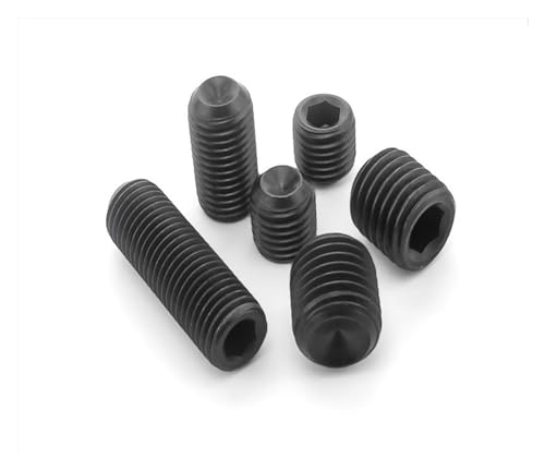 Schraubensatz, 10/50 Stück M2-M8 DIN916 Schwarz Grade 12.9 Legierter Stahl Innensechskant Innensechskant Ringschneide Madenschraubensatz Bolzen(2.5MM-M2.5 50PCS) von LZTDSBX