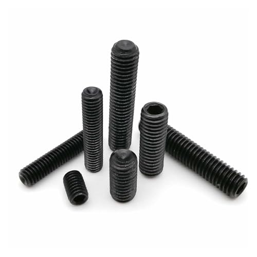Schraubensatz, 50 Stück M1.6-M8 DIN916 Schwarz Grade 12.9 Stahl Sechskant Innensechskant Inbus Ringschneide Madenschraube Stellschraube(M2,2.5mm) von LZTDSBX