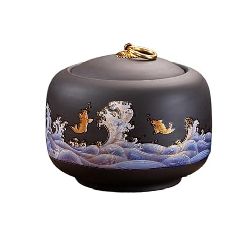 Snackbehälter, Wave Keramik Tee Vorratsbehälter Große Kapazität Versiegelte Gläser Retro Dekoratives Handwerk Geschenke Heimdekoration Teedose Snackbehälter, Wave Keramik Tee Vorratsbehälter Große Kapazität Versiegelte Gläser Retro Dekoratives Handwerk Geschenke Heimdekoration Teedose von LZTDSBX