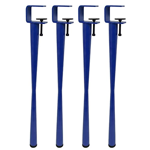 Tischbeine, 4 x F-förmige Klemmtischbeine, Stützbeine, Couchtischbeine, Stangenbeine, Design ohne Stanzen, mit Bodenschonern (rot, 71 cm)(Blue,71cm(27.9in)) von LZTDSBX