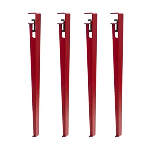 Tischbeine, 4 x verstellbare Möbelbeine aus Metall, abnehmbare Tischklemmbeine, kein Stanzdesign for Schutz des Schreibtischs (rot)(Red) von LZTDSBX