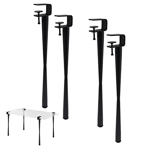 Tischbeine, F-förmige, verstellbare Esstischbeine for Couchtische, Möbel und Konsolentische, Design ohne Stanzen Schutz der Schreibtischplatte (schwarz, 75 cm)(Black,45cm) von LZTDSBX