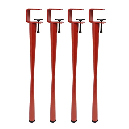 Tischbeine, F-förmige DIY-Esstischbeine aus Eisen, Couchtischbeine, Werkbankfuß, Design ohne Stanzen, mit Bodenschonern (rot, 71 cm (28 Zoll))(Red,71cm(28in)) von LZTDSBX