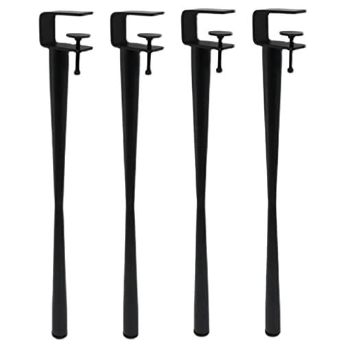 Tischbeine, F-förmige Esstischbeine aus Metall, Stützfüße Eisen, kein Stanzen for Schutz der Schreibtischplatte, mit Bodenschonern (weiß, 75 cm)(Black,75cm(30in)) von LZTDSBX