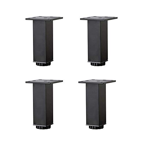 Tischbeine, Quadratische Stützbeine, geeignet for Badezimmer, Betten, Esszimmer, Schränke, Kleiderschränke, höhenverstellbar (schwarz, 8 cm)(Black,8cm/3.1in) von LZTDSBX