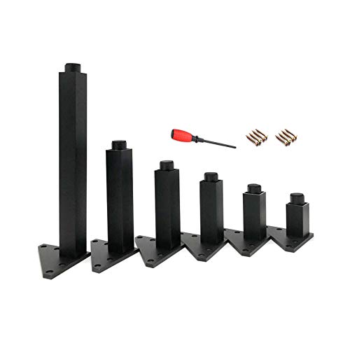 Tischbeine, Sofabeine, verstellbare Tischfüße, verwendet for Betten, Schreibtische, Badezimmer, mit Zubehör, Schrankfüße starker Tragfähigkeit (Gold, 12 cm)(Black,6cm/2.4in) von LZTDSBX