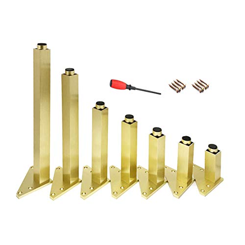 Tischbeine, Sofabeine, verstellbare Tischfüße, verwendet for Betten, Schreibtische, Badezimmer, mit Zubehör, Schrankfüße starker Tragfähigkeit (Gold, 12 cm)(Gold,15cm/6in) von LZTDSBX