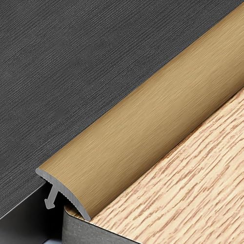 Übergangsleiste, Bodenübergangsleiste, T-Form-Übergangsleiste, Metallschwellen-Trennwand-Reduzierschutz for Badezimmer, Innenkanten-Reduzierabdeckung for unebene Böden(Gold) von LZTDSBX