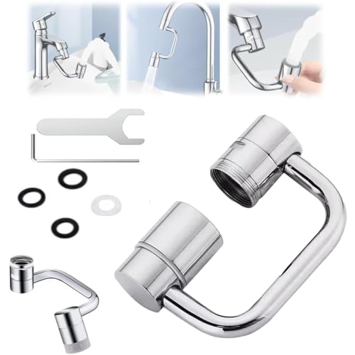 1080° Drehbarer Wasserhahn-Extender,2 SprüHmodi,Schwenkbarer MultifunktionsbelüFter,Spritzfilter FüR WasserhäHne Mit 22/24 Mm Gewinde,Kann BadezimmerspüLe Und KüChenspüLe Verwendet Werden(1Pcs) von LZTET