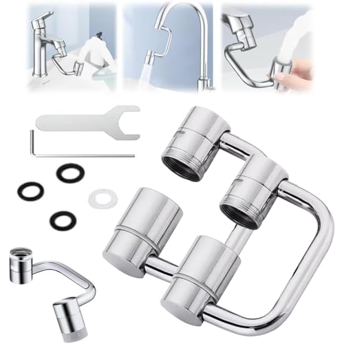 1080° Drehbarer Wasserhahn-Extender,2 SprüHmodi,Schwenkbarer MultifunktionsbelüFter,Spritzfilter FüR WasserhäHne Mit 22/24 Mm Gewinde,Kann BadezimmerspüLe Und KüChenspüLe Verwendet Werden(2Pcs) von LZTET