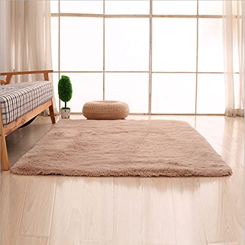 Ausgewählter Flauschiger Teppich Für Das Schlafzimmer Kleiner, Rutschfester Kunstpelzteppich Teppich Für Das Wohnzimmer (rechteckig),Brown-140 * 200cm-2.7kg von LZTET