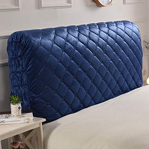 Stoff Stepp All-inclusive Kopfteilbezug Massivholzbett Kopfstütze Bedside Decoration Protector Staubschutz Waschbar,Blue-190 * 60cm von LZTET