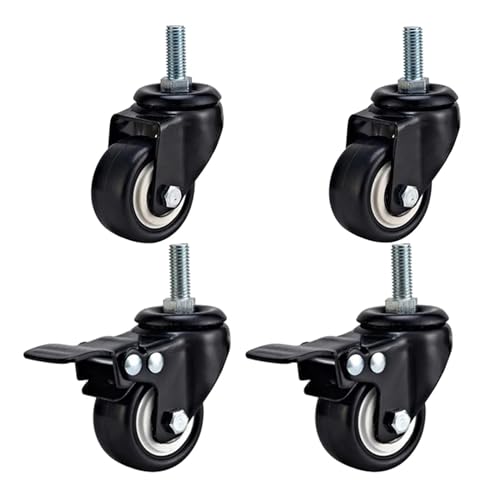 4 PCS Heavy Duty Service Lagerung Räder Rollen Büro Stuhl Schwarz Bremse Roller Sitz Möbel Transport Trolley Räder(2 Swivel 2 Brake) von LZTVOIWT