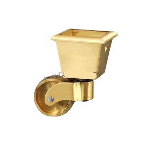 Reines Messing Schwenkrad Metall Flache Caster Heavy Duty Silent Möbel Unterstützung Bein Stuhl Bett(D) von LZTVOIWT