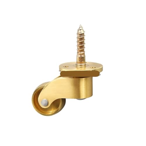 Reines Messing Schwenkrad Metall Flache Caster Heavy Duty Silent Möbel Unterstützung Bein Stuhl Bett(F) von LZTVOIWT