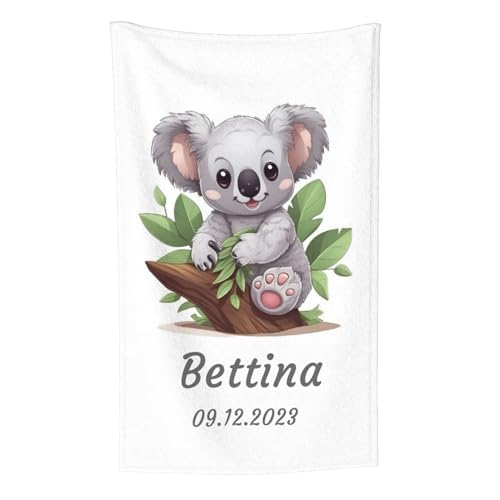 LZXSXZ Personalisierte Babydecke, Personalisierte Babydecke Kinderdecke mit Wunschtier, Personalisierte Baby Geschenke Geburt Kinderdecke Namensdecke, Sinnvolle Geschenke zur Geburt Taufe von LZXSXZ