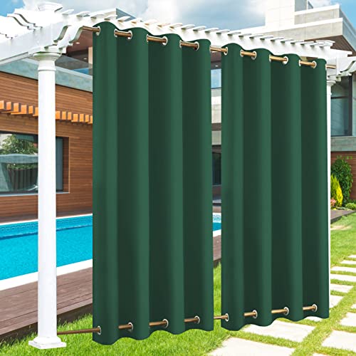 Outdoor Vorhang Wasserdicht 1 Stück, Outdoor Vorhang mit Ösen Oben und Unten, 24 Farben Outdoor Vorhang Wasserdicht Wetterfest Blickdicht für Veranda, Pergola, Laube, B177xH213CM von LZXSXZ