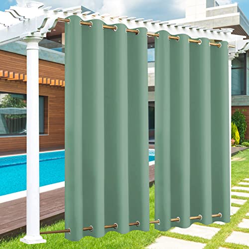Outdoor Vorhang Wasserdicht 1 Stück, Outdoor Vorhang mit Ösen Oben und Unten, 24 Farben Outdoor Vorhang Wasserdicht Wetterfest Blickdicht für Veranda, Pergola, Laube, B213xH213CM von LZXSXZ