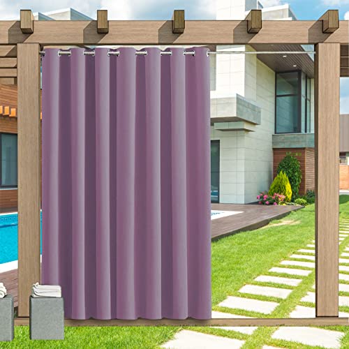 Outdoor Vorhang Wetterfest, 1 Stück Outdoor Vorhang Wasserdicht Wetterfest Blickdicht mit Ösen, 24 Farben Sichtschutz Sonnenschutz Outdoor Gardine für Veranda, Pergola, Laube, 132X213cm(B X H) von LZXSXZ