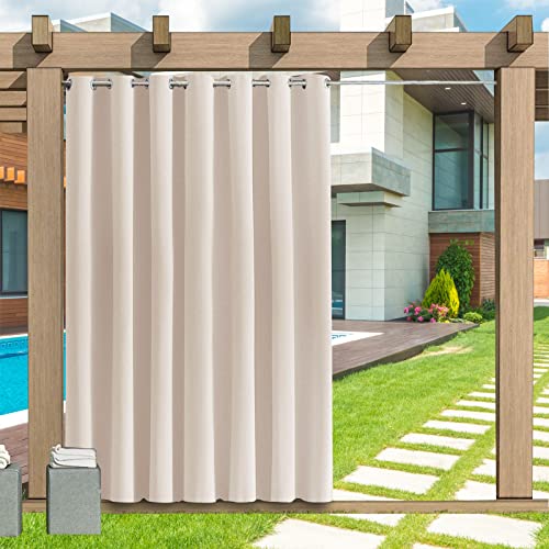 Outdoor Vorhang Wetterfest, 1 Stück Outdoor Vorhang Wasserdicht Wetterfest Blickdicht mit Ösen, 24 Farben Sichtschutz Sonnenschutz Outdoor Gardine für Veranda, Pergola, Laube, 132X259cm(B X H) von LZXSXZ