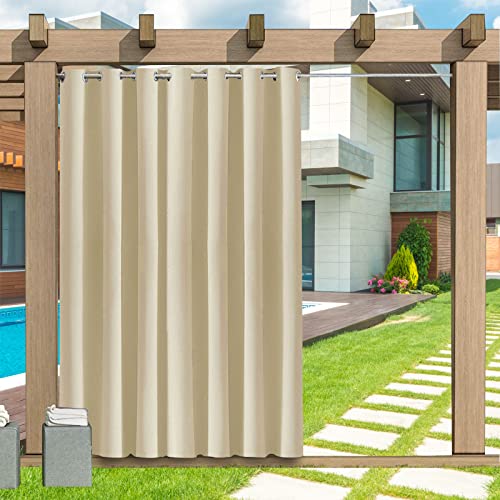 Outdoor Vorhang Wetterfest, 1 Stück Outdoor Vorhang Wasserdicht Wetterfest Blickdicht mit Ösen, 24 Farben Sichtschutz Sonnenschutz Outdoor Gardine für Veranda, Pergola, Laube, 155X241cm(B X H) von LZXSXZ