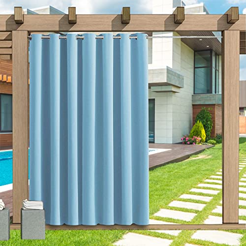 Outdoor Vorhang Wetterfest, 1 Stück Outdoor Vorhang Wasserdicht Wetterfest Blickdicht mit Ösen, 24 Farben Sichtschutz Sonnenschutz Outdoor Gardine für Veranda, Pergola, Laube, B177xH241CM von LZXSXZ
