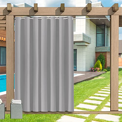 Outdoor Vorhang Wetterfest, 1 Stück Outdoor Vorhang Wasserdicht Wetterfest Blickdicht mit Ösen, 24 Farben Sichtschutz Sonnenschutz Outdoor Gardine für Veranda, Pergola, Laube, B254xH213CM von LZXSXZ