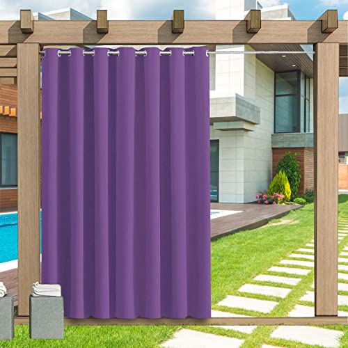 Outdoor Vorhang Wetterfest, 1 Stück Outdoor Vorhang Wasserdicht Wetterfest Blickdicht mit Ösen, 24 Farben Sichtschutz Sonnenschutz Outdoor Gardine für Veranda, Pergola, Laube, B266xH241CM von LZXSXZ