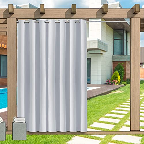 Outdoor Vorhang Wetterfest, 1 Stück Outdoor Vorhang Wasserdicht Wetterfest Blickdicht mit Ösen, 24 Farben Sichtschutz Sonnenschutz Outdoor Gardine für Veranda, Pergola, Laube, B266xH259CM von LZXSXZ