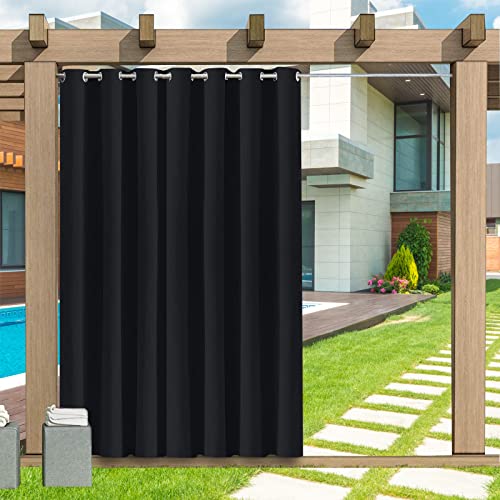 Outdoor Vorhang Wetterfest, 1 Stück Outdoor Vorhang Wasserdicht Wetterfest Blickdicht mit Ösen, 24 Farben Sichtschutz Sonnenschutz Outdoor Gardine für Veranda, Pergola, Laube, B275xH225CM von LZXSXZ