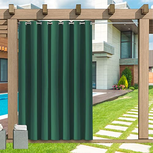 Outdoor Vorhang Wetterfest, 1 Stück Outdoor Vorhang Wasserdicht Wetterfest Blickdicht mit Ösen, 24 Farben Sichtschutz Sonnenschutz Outdoor Gardine für Veranda, Pergola, Laube, B381xH213CM von LZXSXZ