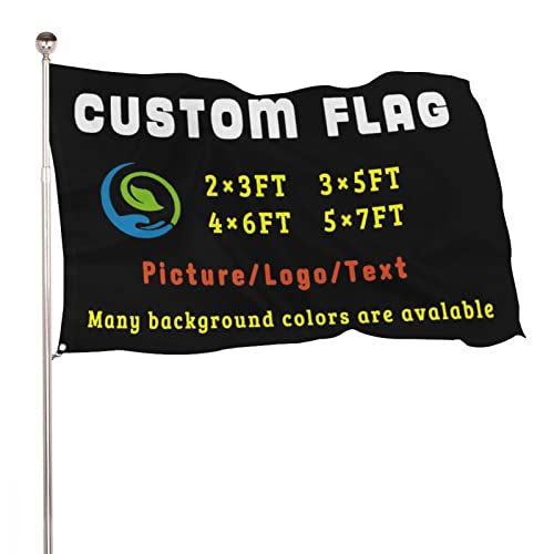 Personalisierte Flagge, Fahne Selbst Gestalten 2 × 3/3× 5/4 × 6/5 × 8FT, Fügen Sie Ihr eigenes Bild hinzu, Text, Personalisierte Wanddekoration Garten-Yard-Schild Camping Flagge(ohne Fahnenmast) von LZXSXZ