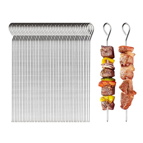 50 Stück Rouladennadeln, Schaschlikspieße Edelstahl Fleischspieße Grill Rouladenspieße 15 CM Wiederverwendbar Fleischnadel Spieße für Scharfe Hot Pot Barbecue String 50 Stück Rouladennadeln, Schaschlikspieße Edelstahl Fleischspieße Grill Rouladenspieße 15 CM Wiederverwendbar Fleischnadel Spieße für Scharfe Hot Pot Barbecue String von LZYDKH