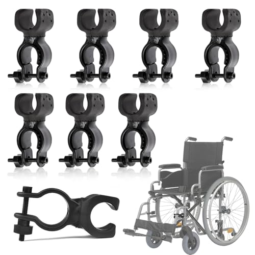 LZYDKH 8 Stück Krückenhalter, Stockhalter Universelles Gehstock Halterung für Rollstuhl Rollator Zubehör Rollstuhlkrücken Von Mobilitätsroller Drive Rollator Meisten Wanderer von LZYDKH
