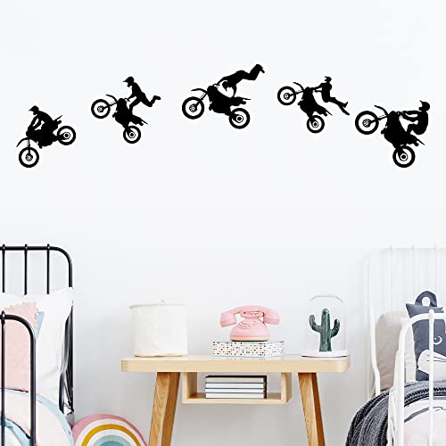 LZYMSZ Fahrrad Wandtattoo Aufkleber, 62.9 * 15.7'' Mountainbike Vinyl Aufkleber Wandbild, Extremsport Fahrrad Kunst Silhouette Wandbild für Mann Kinder Jungen Zimmer (5) von LZYMSZ