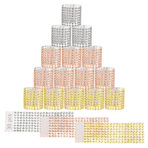 Serviettenringe, 90PCS Bling Strass Serviettenhalter Tischdekoration Serviette Schnalle, Mesh Serviettenhalter für Hochzeit Party Urlaub Bankett Weihnachten Silber Gold Rose Gold von LZYMSZ