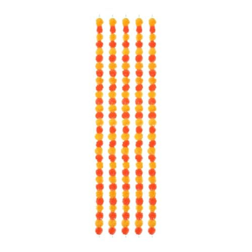 Künstliche Ringelblumen-Girlande mit goldenen Glocken, Set 5, Gelb, Füße, Schnur 4,8 Girlande, Blume, Bandhanwar Künstliche Ringelblumen-Girlande mit goldenen Glocken, Set 5, Gelb, Füße, Schnur 4,8 Girlande, Blume, Bandhanwar von LZYWOD