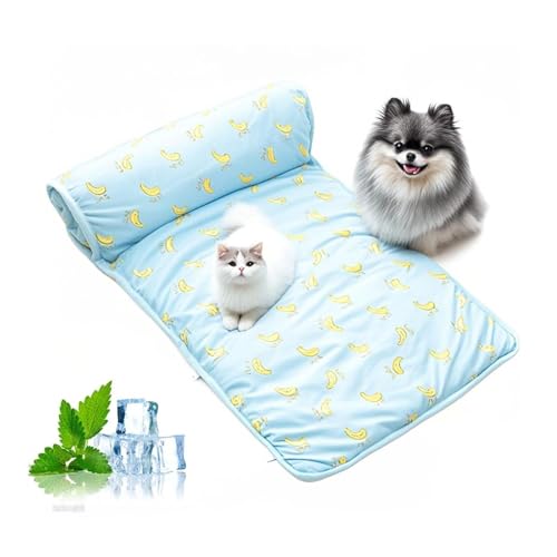 LZYWOD Haustier-Nest aus Eisseide, kühlendes Sommerbett, bequemes Kissen, mit Matte, Welpenunterlage LZYWOD Haustier-Nest aus Eisseide, kühlendes Sommerbett, bequemes Kissen, mit Matte, Welpenunterlage von LZYWOD