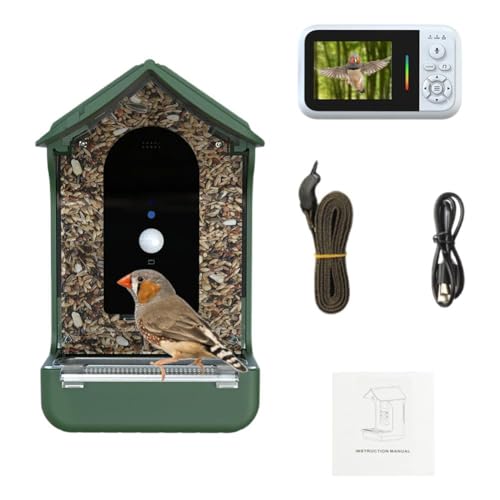 Smart Bird Feeder mit Kamera, HD Lebendvögel Futterspender für draußen, Smart Panel, Weatherp AI Solar & Identifikation Vogel von LZYWOD