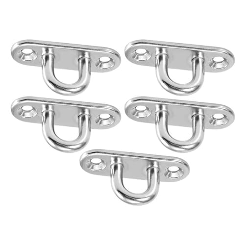 LZZYFPX 5 stücke Haken Auge Platte Schwere Längliche Duty Stahl Edelstahl Pad Montieren Wand U Boot Decke Aufhänger Ring Garage Hängematte(5pcs 304-M6) von LZZYFPX
