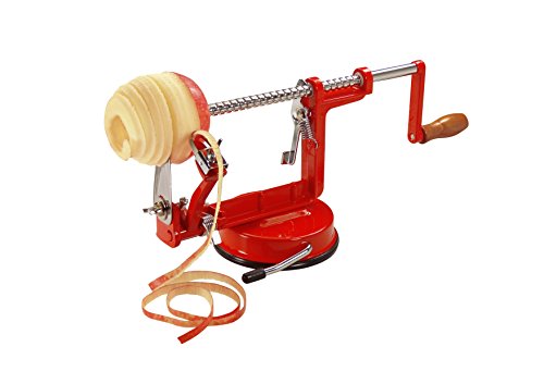 La Bonne Graine - Apfelschäler mit Saugnapfbefestigung - Manueller Apfelschäler - Rot - Top-Qualität - Französische Marke von La Bonne Graine
