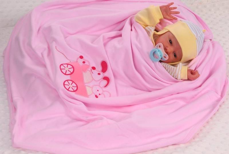 Babydecke Baby Decke Kinderwagendecke 95 x 75 cm Wagendecke, La Bortini, mit Applikation, aus reiner Baumwolle, doppellagig von La Bortini