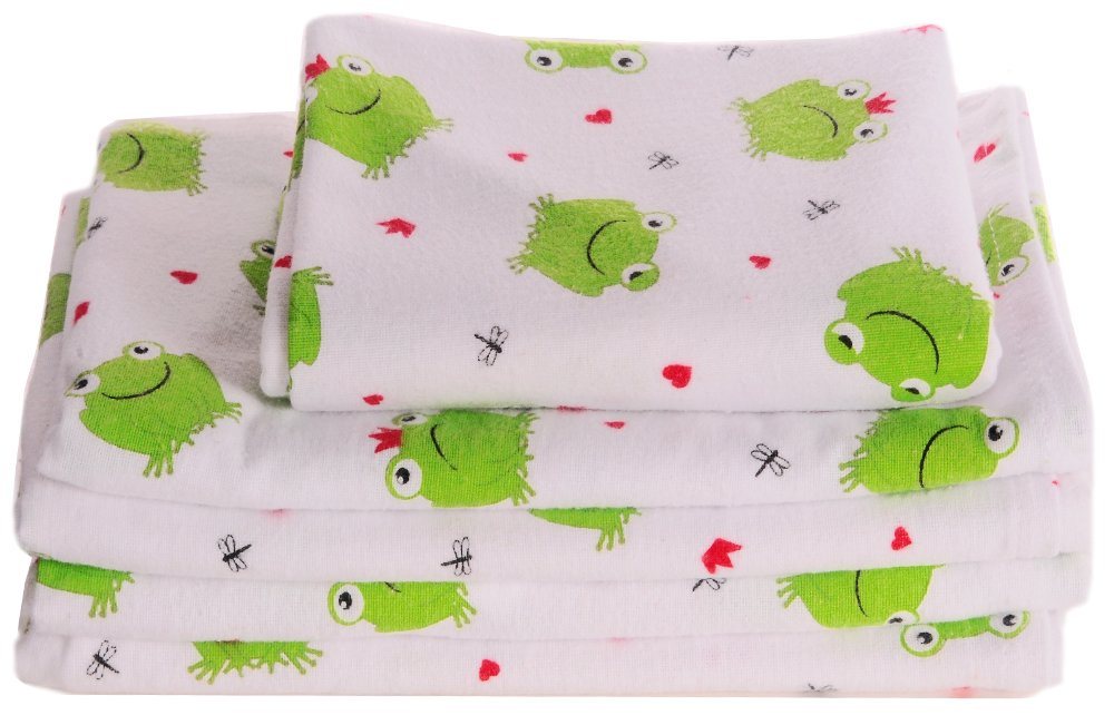 La Bortini Betttuch Baby Wickeltuch Tuch Spucktuch groß Babytuch leichte Babydecke Decke, aus reiner Baumwolle, aus Flanell-Stoff mit Frösche La Bortini Betttuch Baby Wickeltuch Tuch Spucktuch groß Babytuch leichte Babydecke Decke, aus reiner Baumwolle, aus Flanell-Stoff mit Frösche von La Bortini