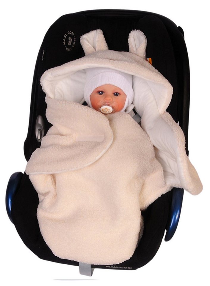 Einschlagdecke Einschlagdecke für Babyschale Autositz, La Bortini, warm gefüllt, weich gefuttert, mit Klettverschluss, Universal von La Bortini