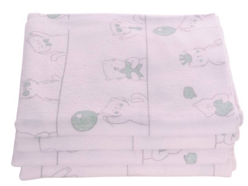 La Bortini Handtuch Set Baby Tücher 4er Pack Flanell-Tücher 60x80cm Kopfunterlage, aus reiner Baumwolle, aus Flanell-Stoff, weich, leicht von La Bortini