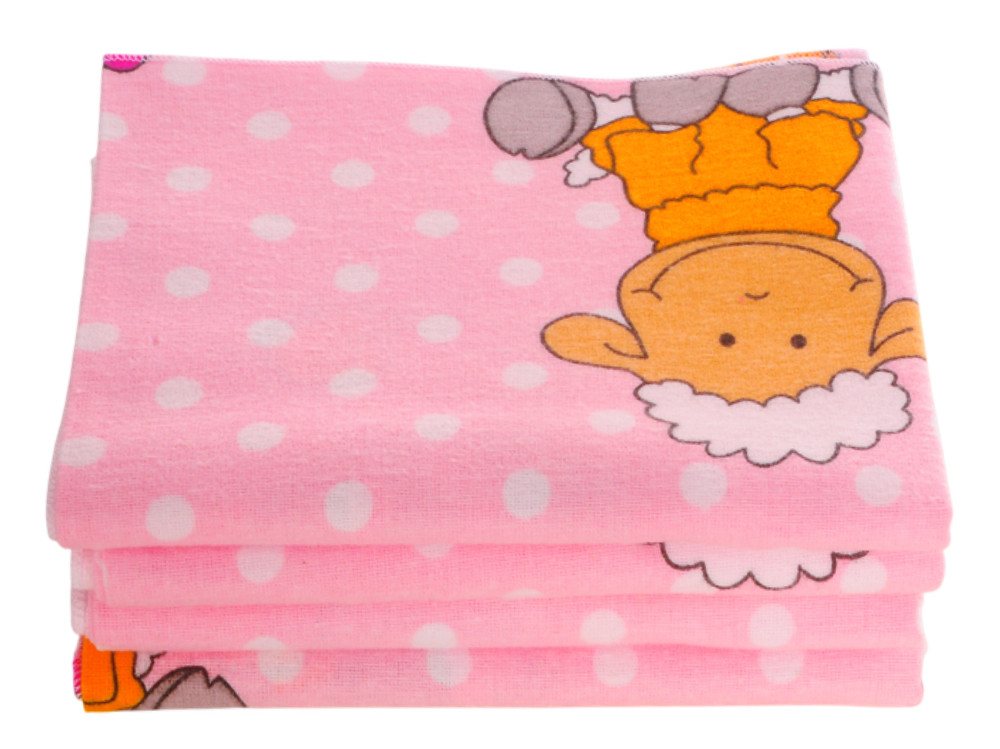 La Bortini Spucktuch Baby Spucktücher 4er Pack Flanellwindeln 60x80cm Flanelltücher, aus reiner Baumwolle, in Rosa, Babyzubehör, Babytücher von La Bortini