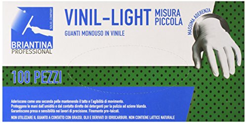 La Briantina Vinyl-Light Einweghandschuhe, 100 Stück, Größe S 6-6 ½, gepudert von La Briantina